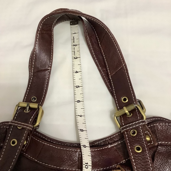 Vintage Brown Leather fringe tote bag - Picture 7 of 8